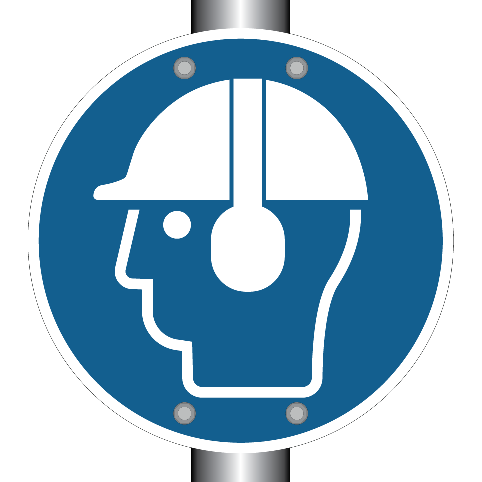 Wear helmet with ear protection