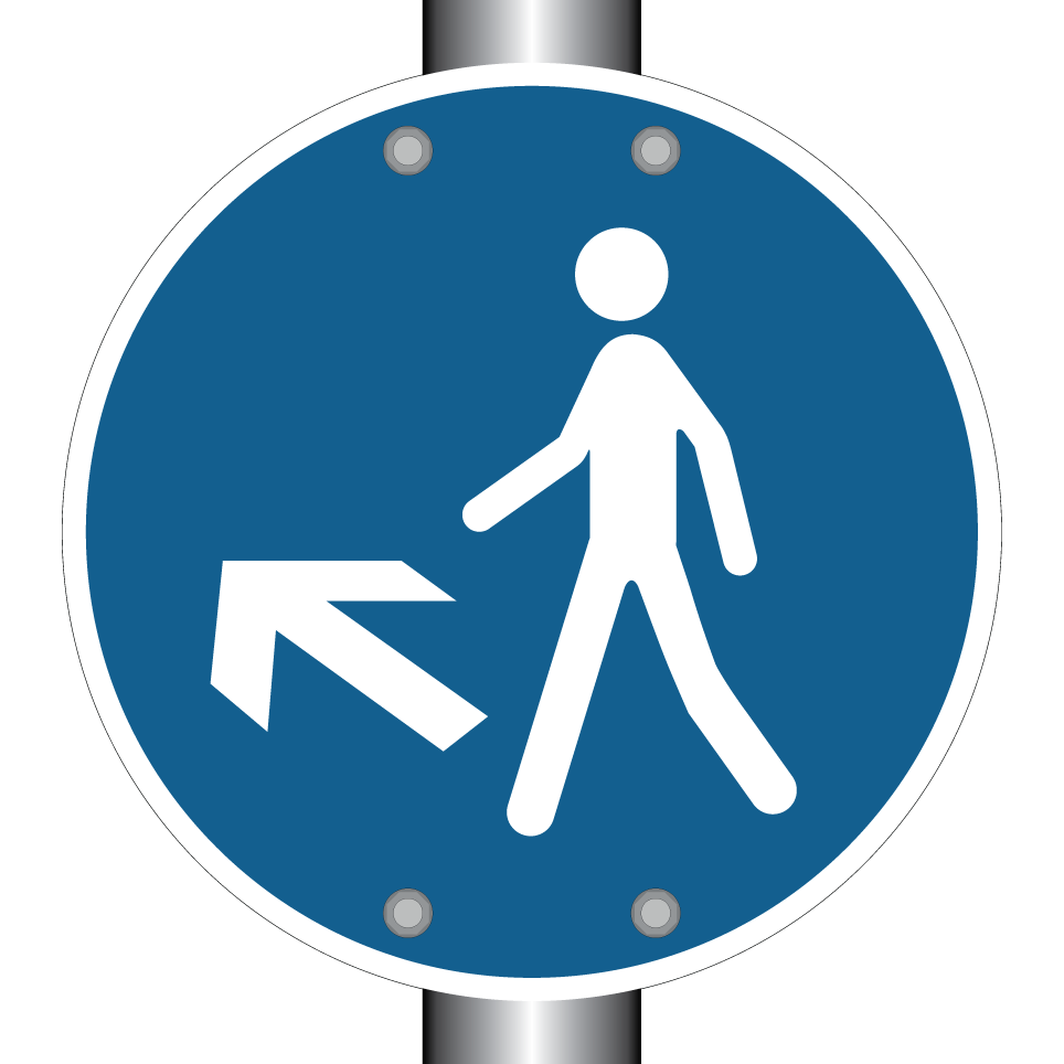 Pedestrian route to the left