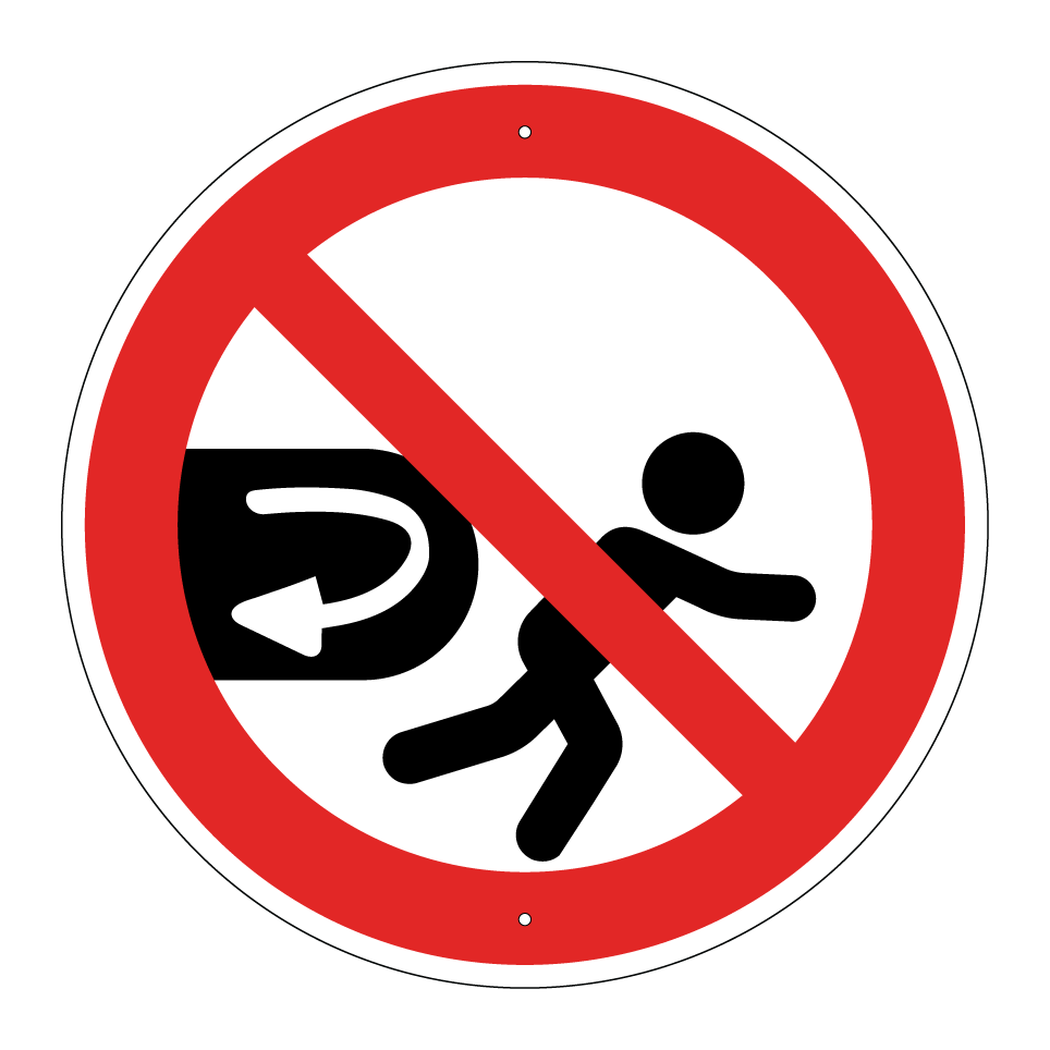 No standning near wide swing machine