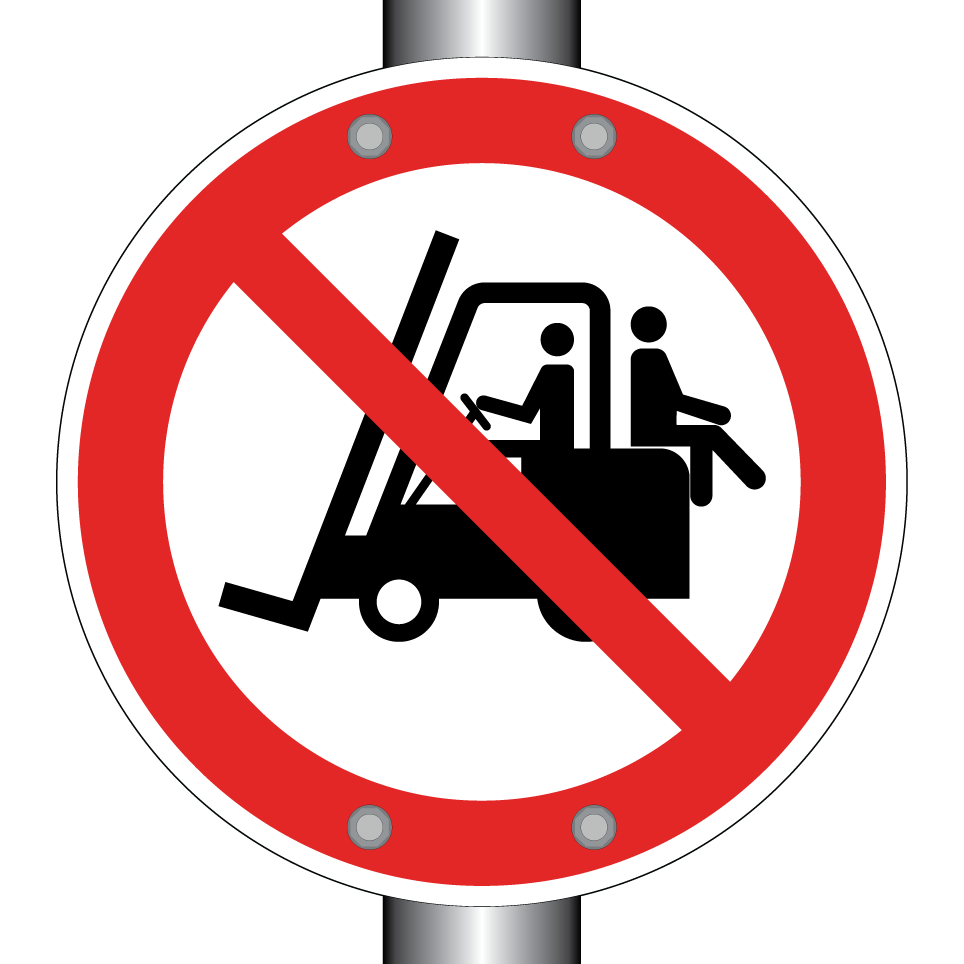 No passengers on forklift