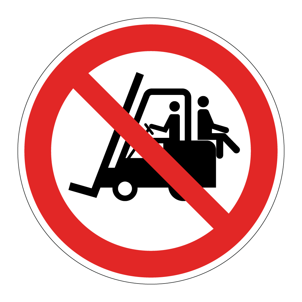 No passengers on forklift