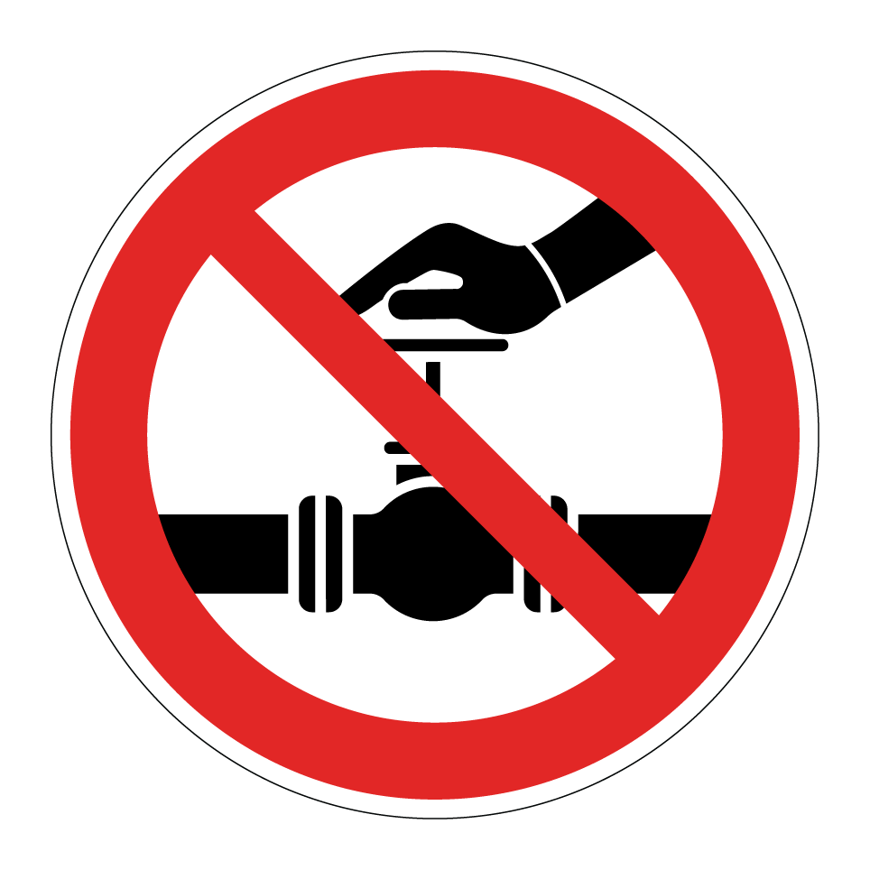 Do not operate valve