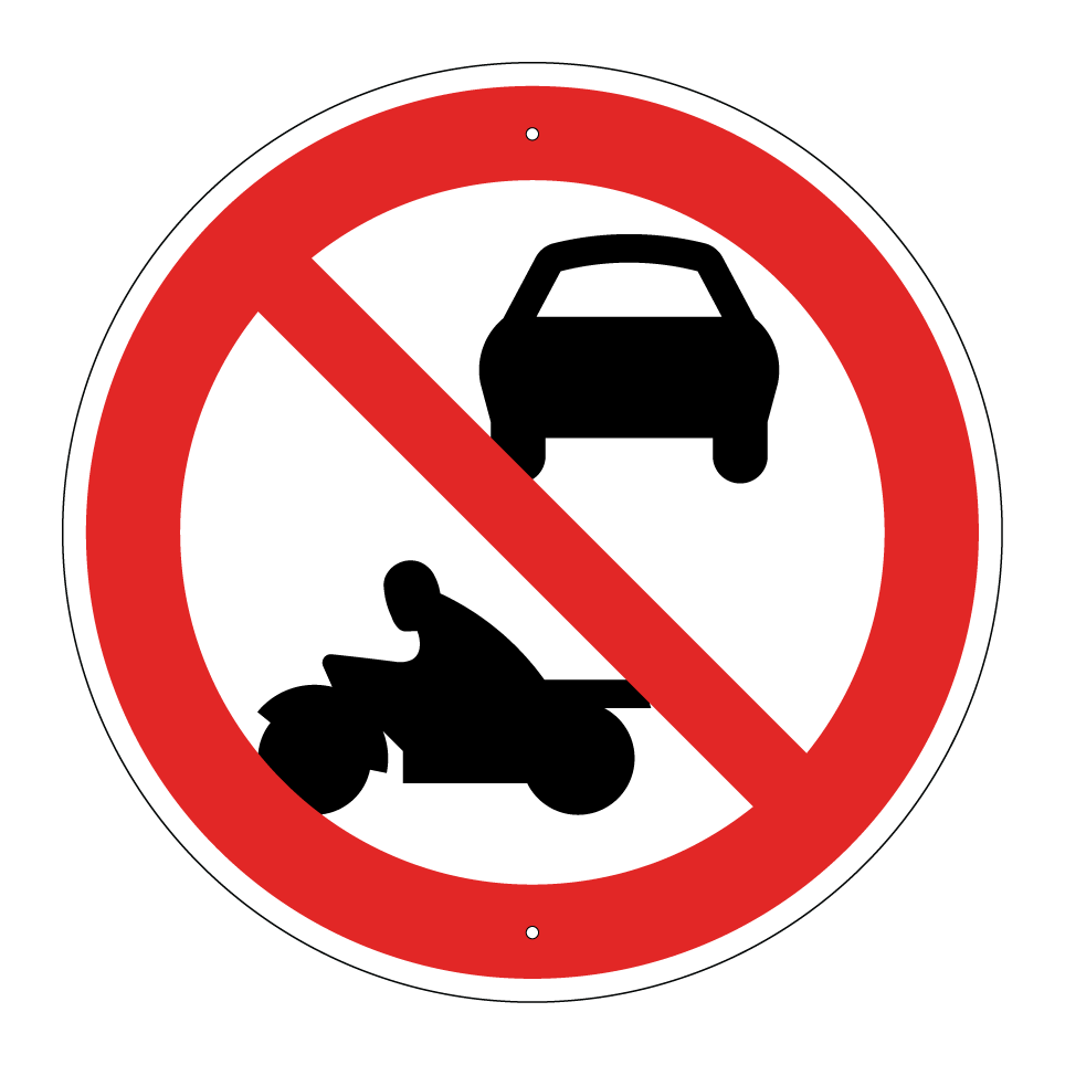 No cars or motorcycles
