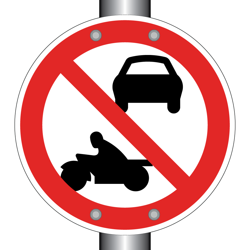 No cars or motorcycles