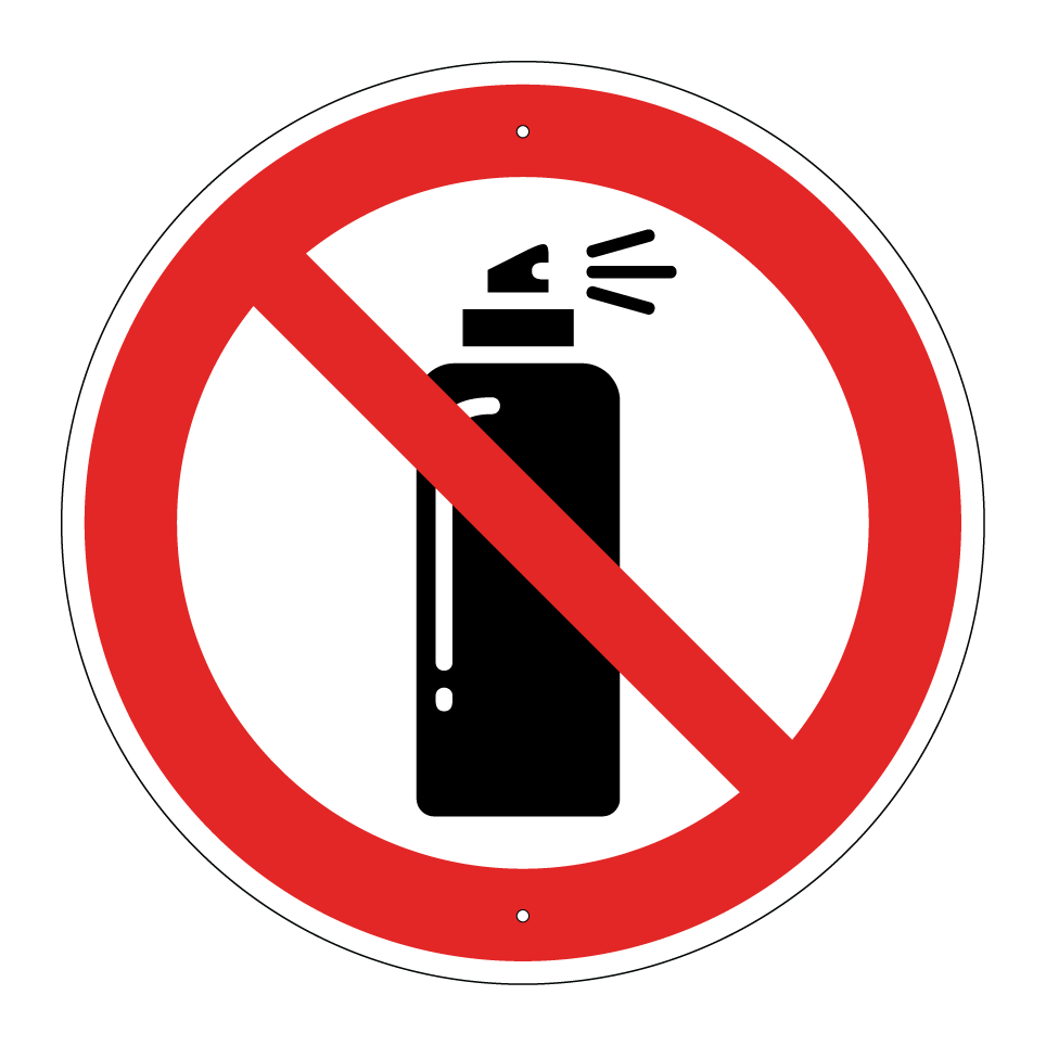 No spray cans