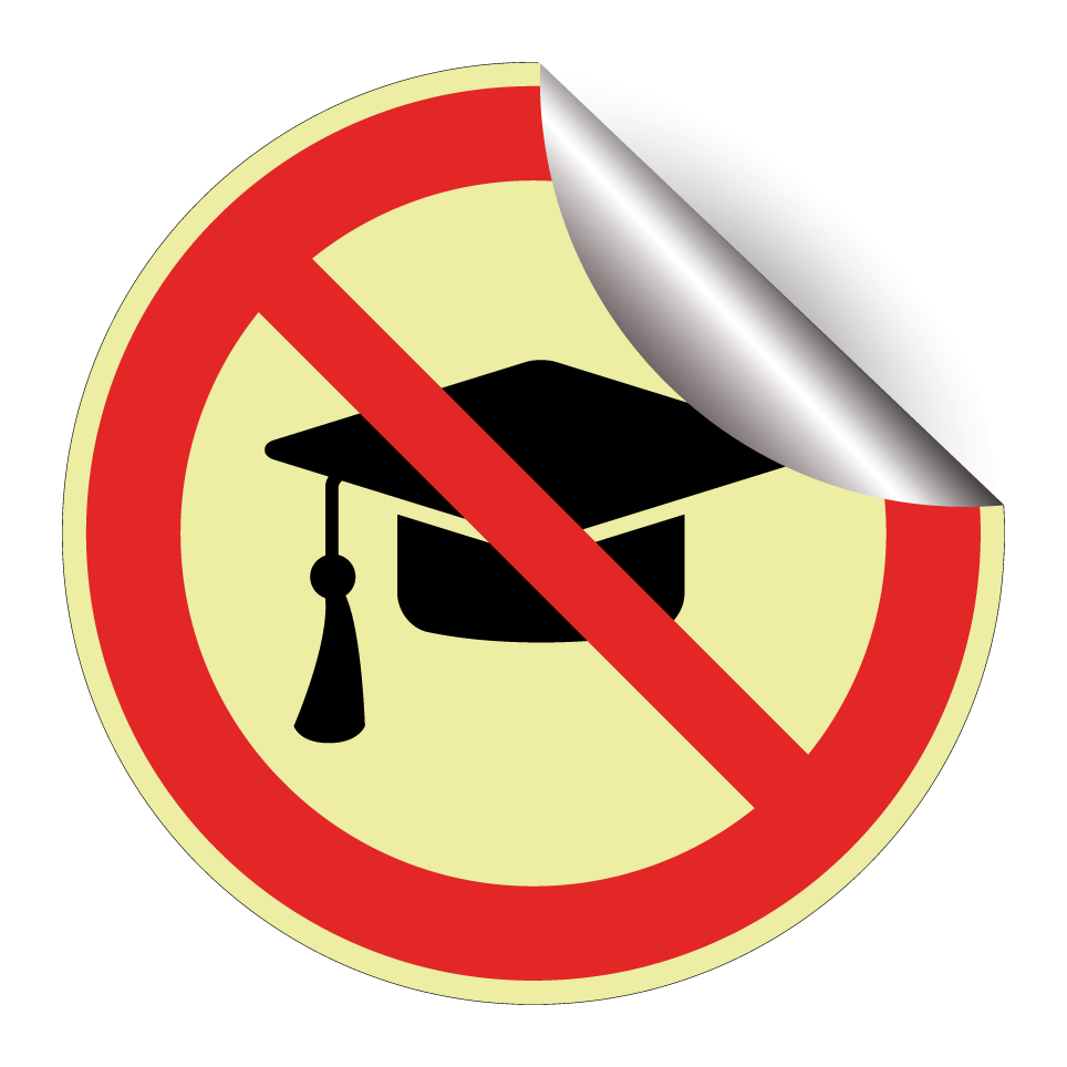 No graduation cap