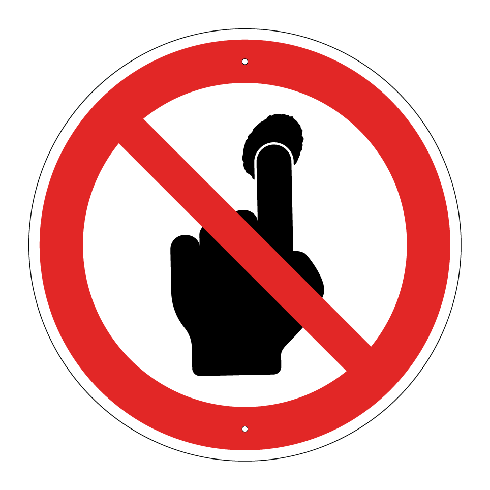 Do not touch with finger