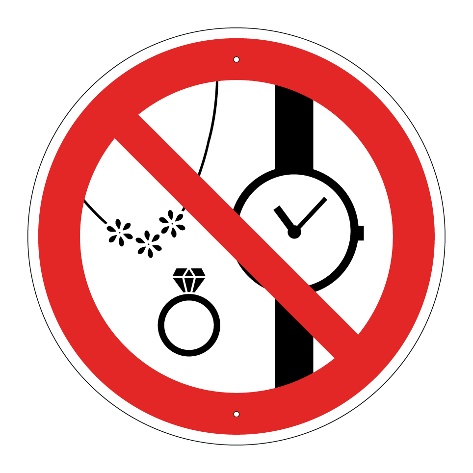 No jewellery or watches