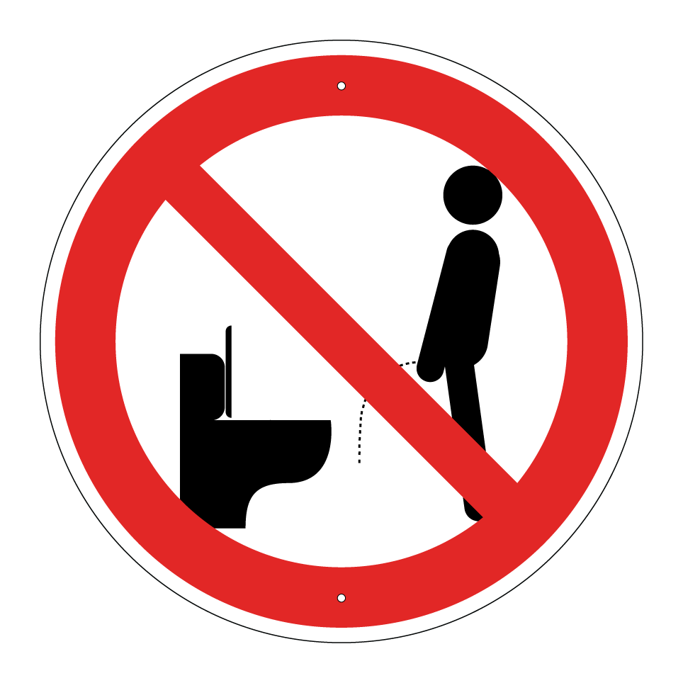 No urinating outside toilet