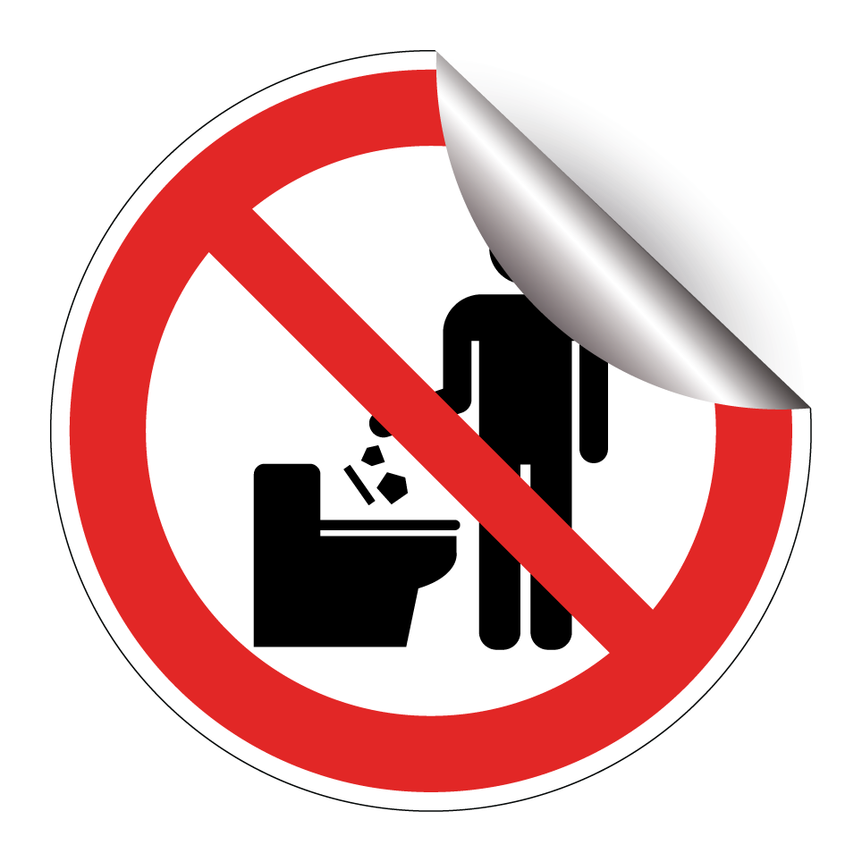 Do not throw objects in toilet