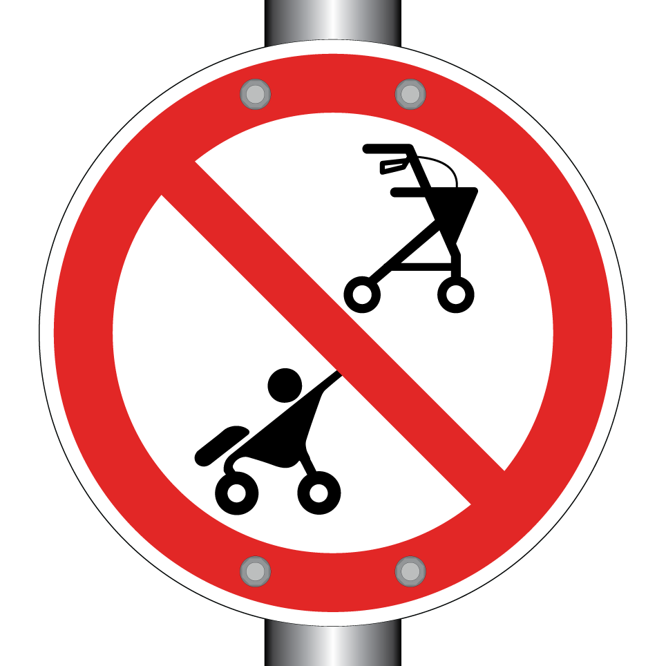 No walkers or strollers