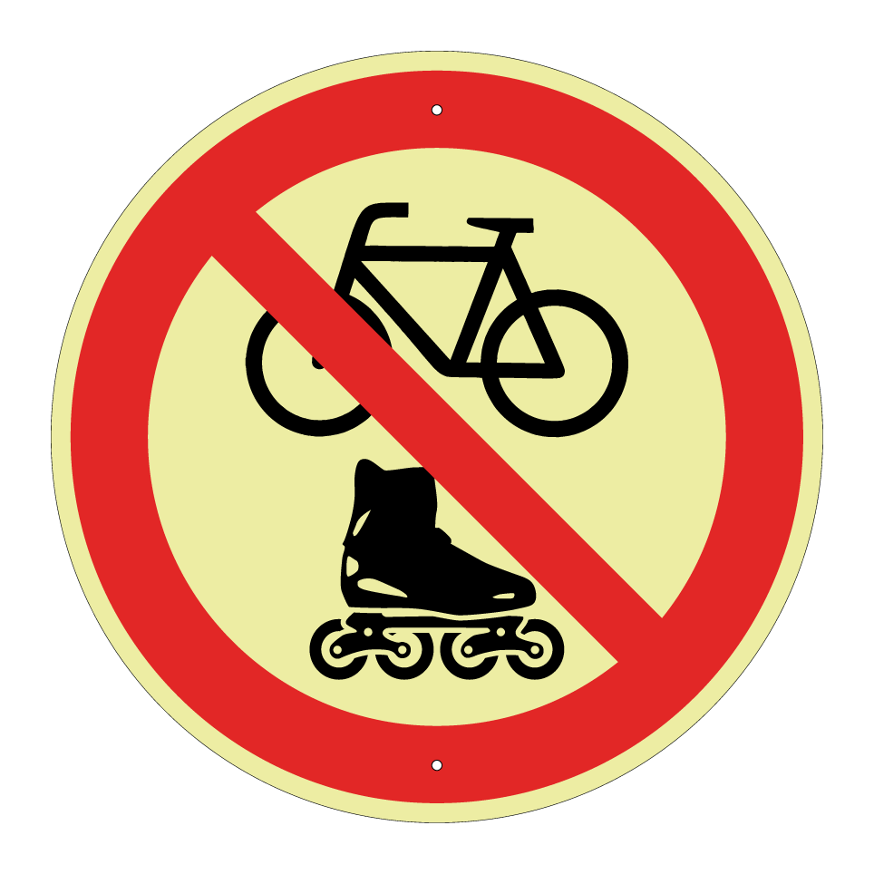 No bicycles or rollerblading