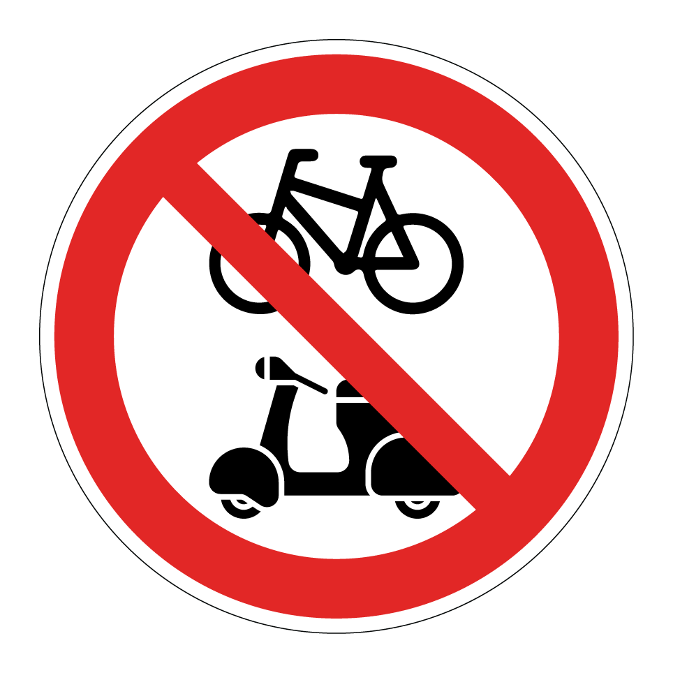No bicycles or mopeds