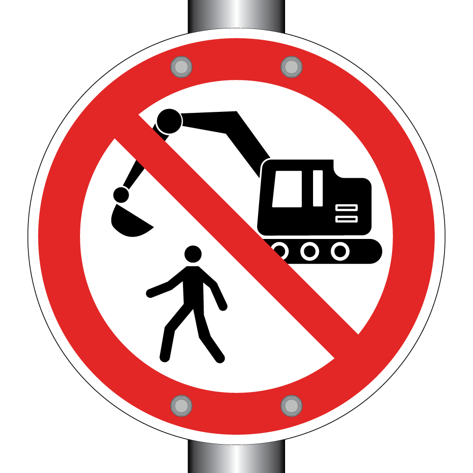 No entry for pedestrians in construction area