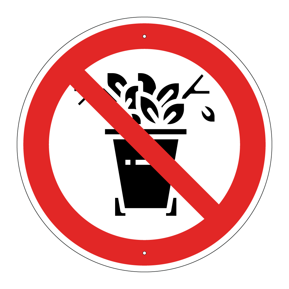 No dumping in flowerpots