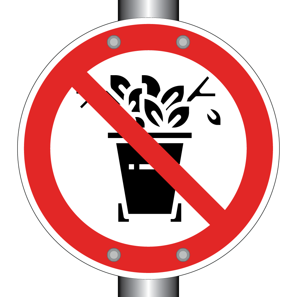 No dumping in flowerpots