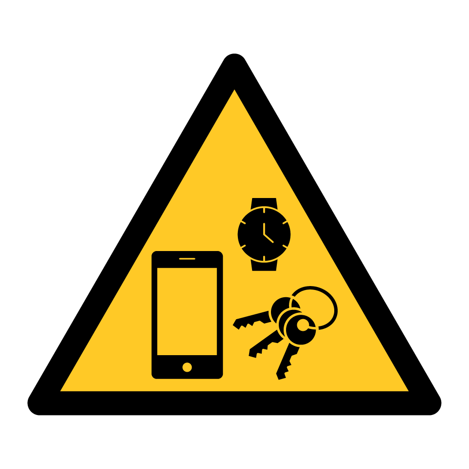 Warning magnetic field - remove metallic objects