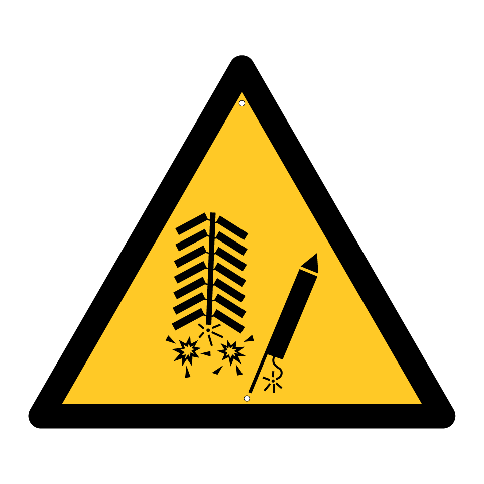 Warning fireworks hazard
