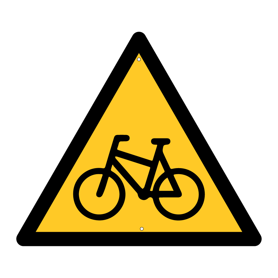 Warning bicycle traffic