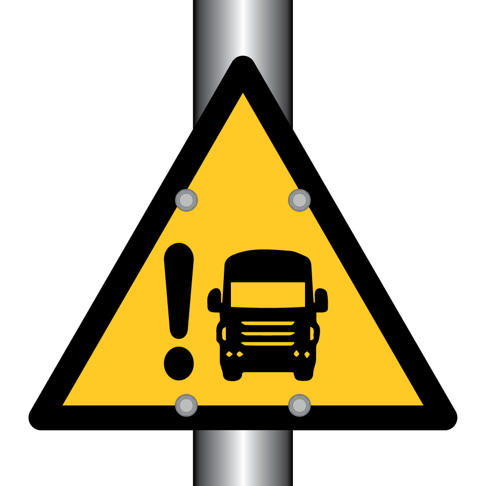 Warning truck blind spot