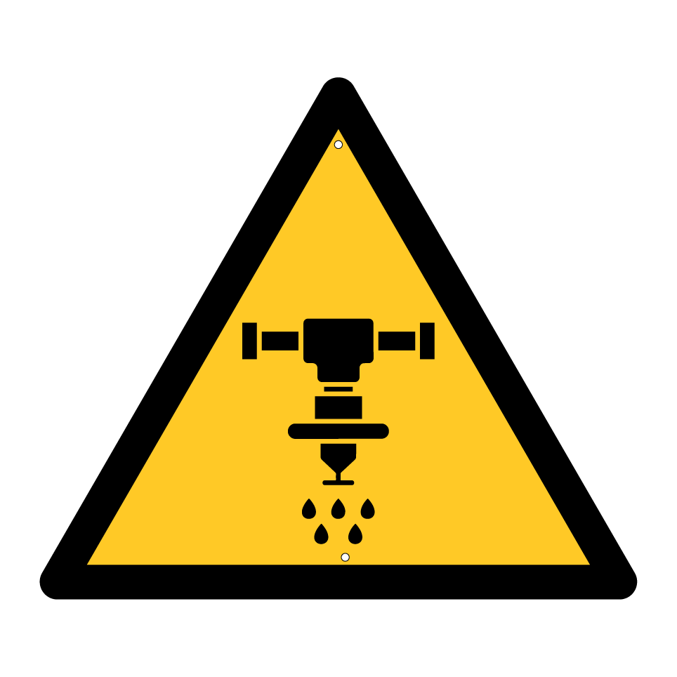 Water sprinkler warning