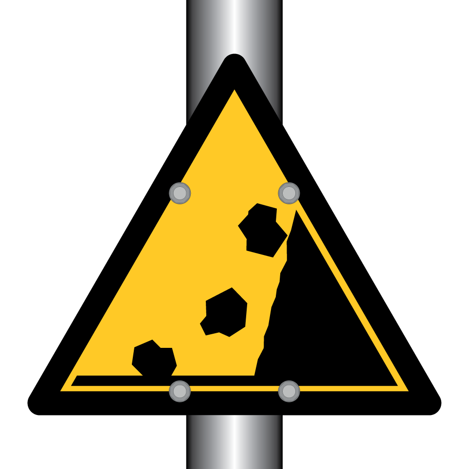 Warning landslide / falling rocks