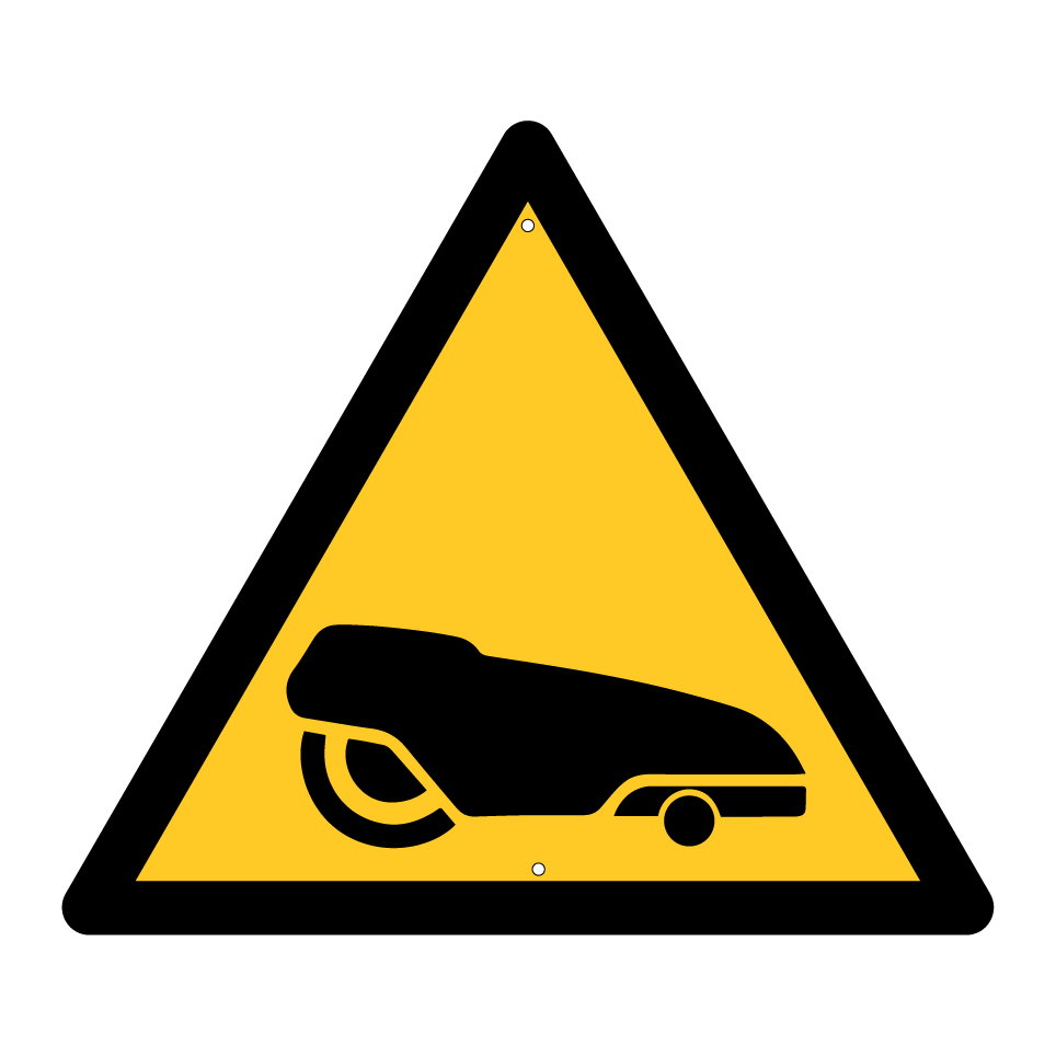 Warning robotic lawn mower