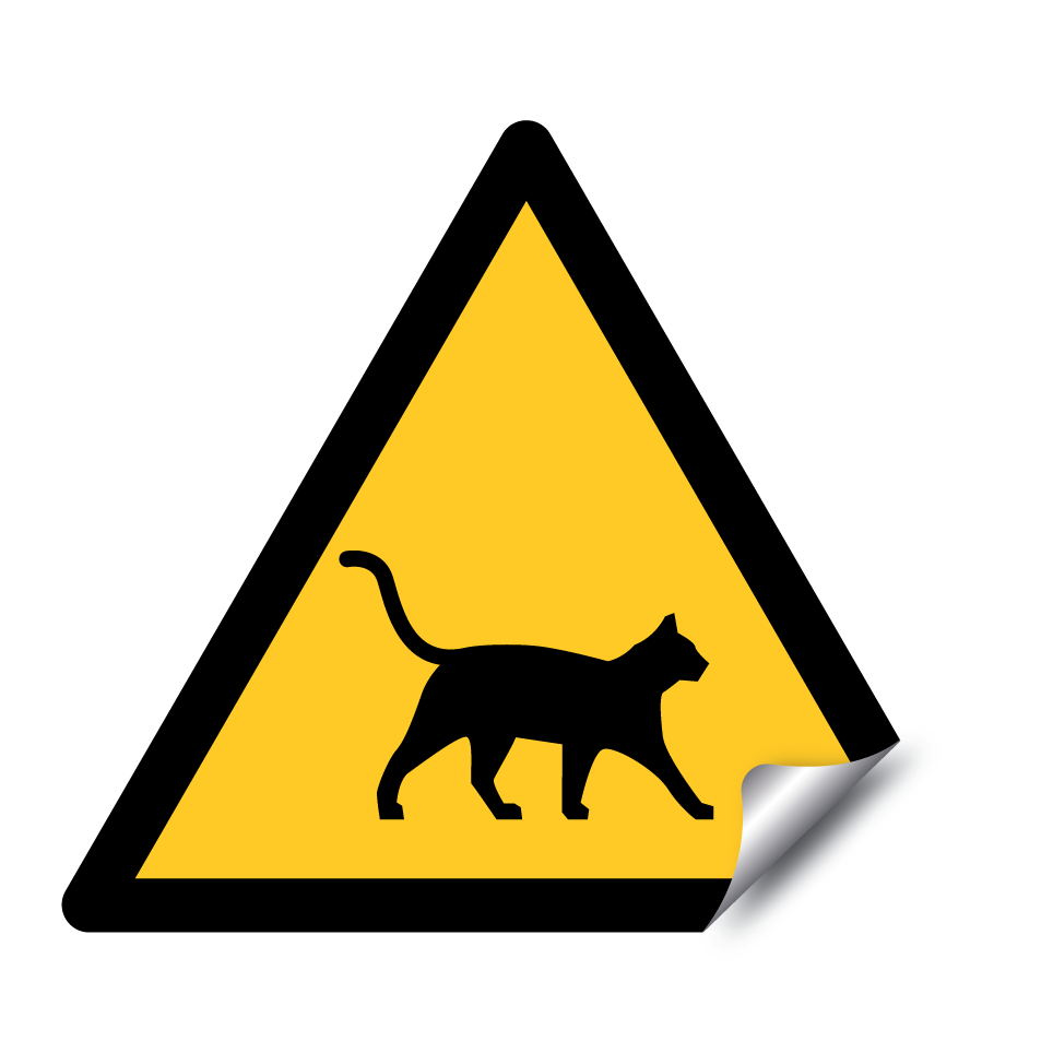 Warning cat crossing