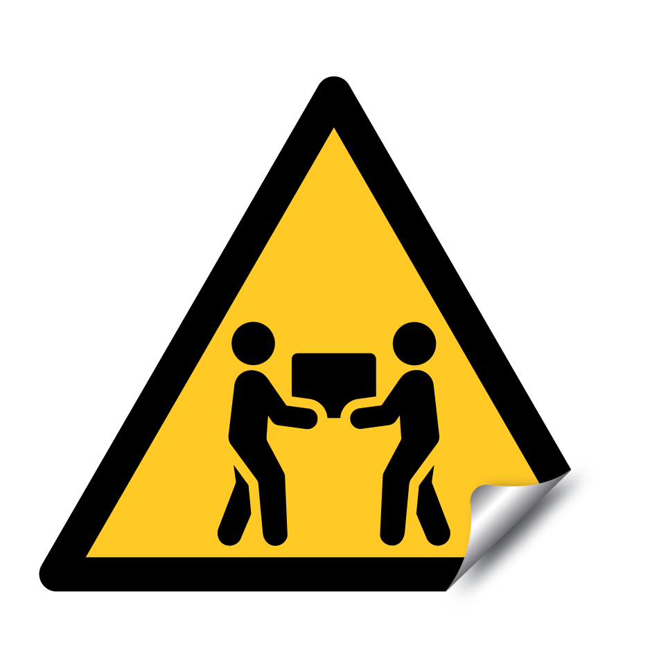 Warning two-person lift required