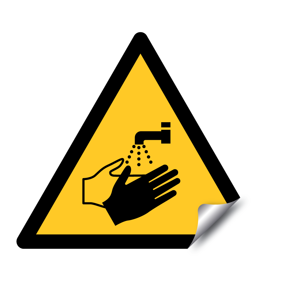 Warning wash hands