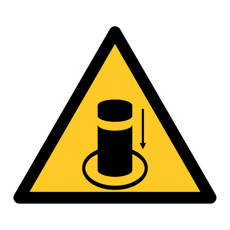 Warning retractable bollard/post
