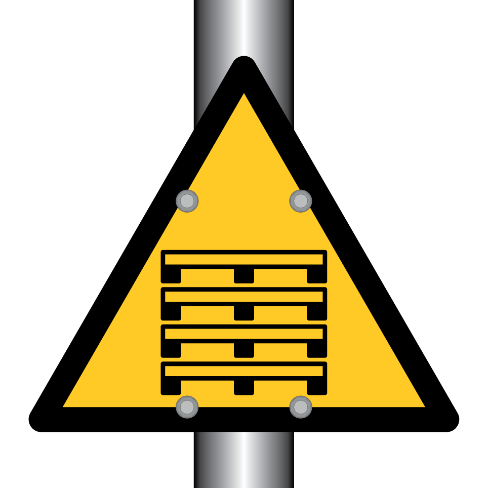 Warning stacked pallets