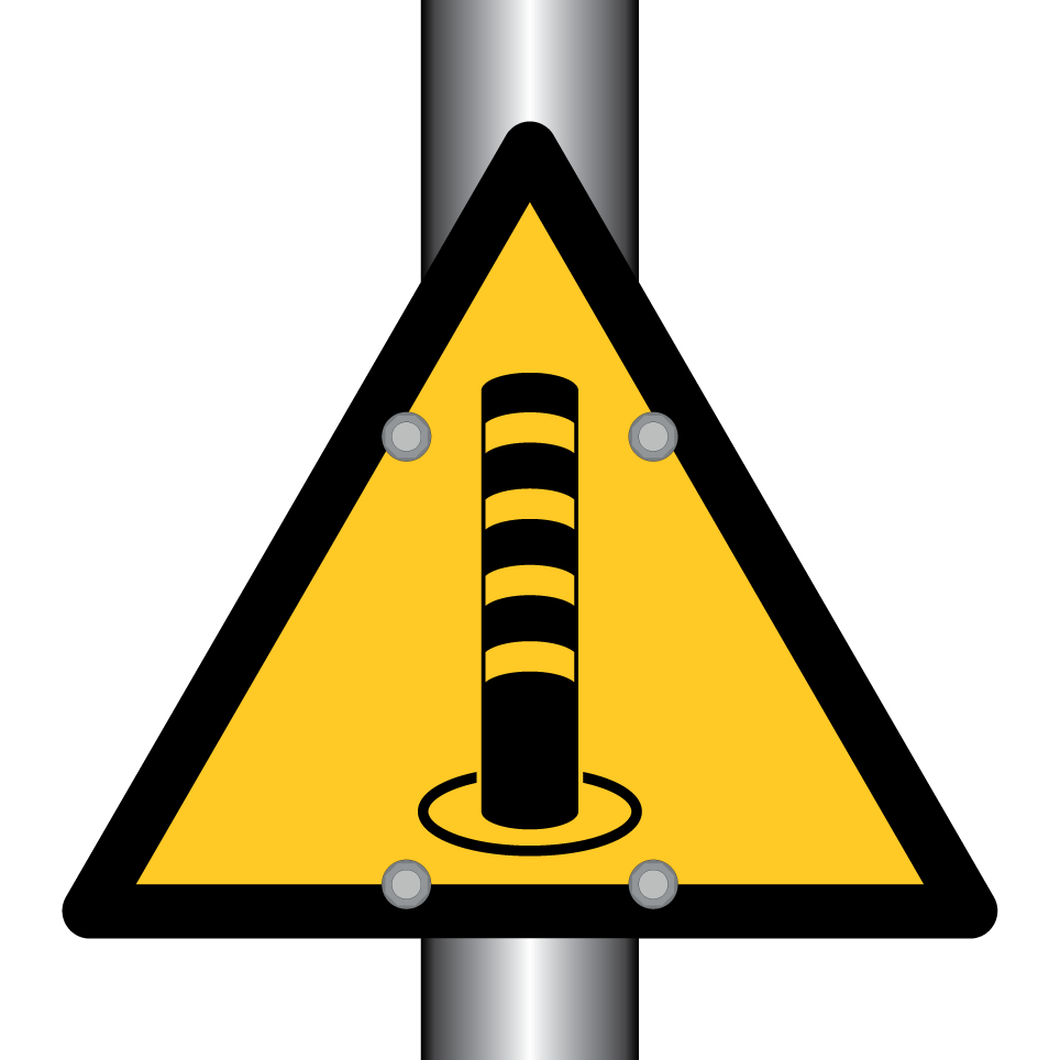 Warning rising bollard