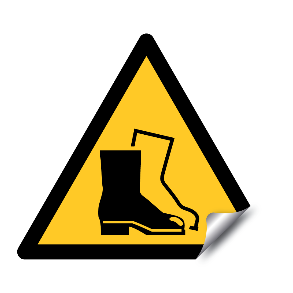 Warning protective footwear required